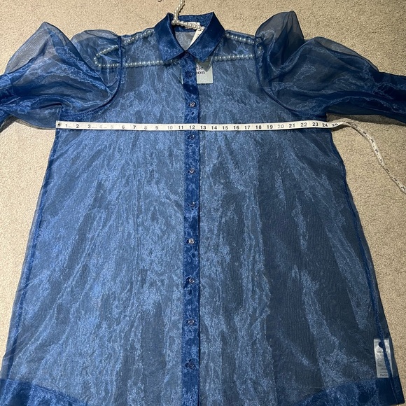 Womens Little Moon sheer blue organza dress from Aritzia - size 10 - NWT - Picture 13 of 16
